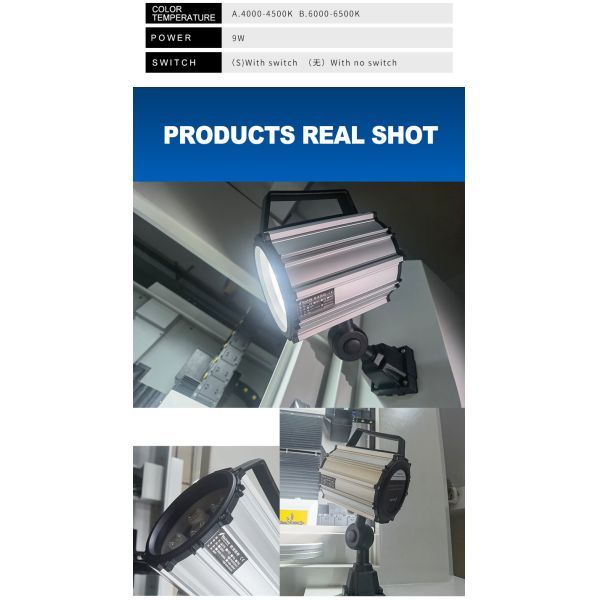 IP65 LED CNC Machine Work Light 270° Adjustable Aluminum Arm Lamp For Machining Center Engraving Machine