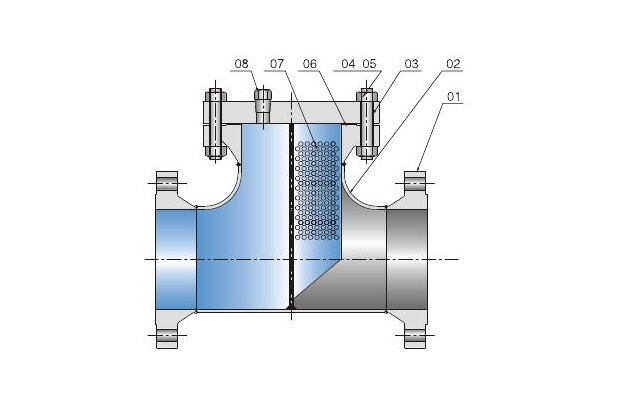 API T Type Strainer ANSI Class 300LB Welded Tee With WN Flanges For Pumps