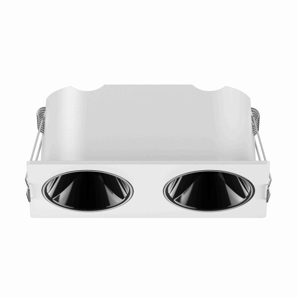 Quality 2x6W square twin spotlight cob led down light 2700K triac DALI dimmable control recessed fixed led downlights for sale