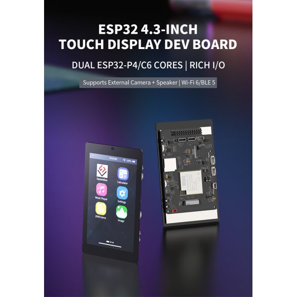 JC4880P443C_I_W 480 × 800 resolution IPS capacitive screen ESP32P4/C6 IoT development board open source support