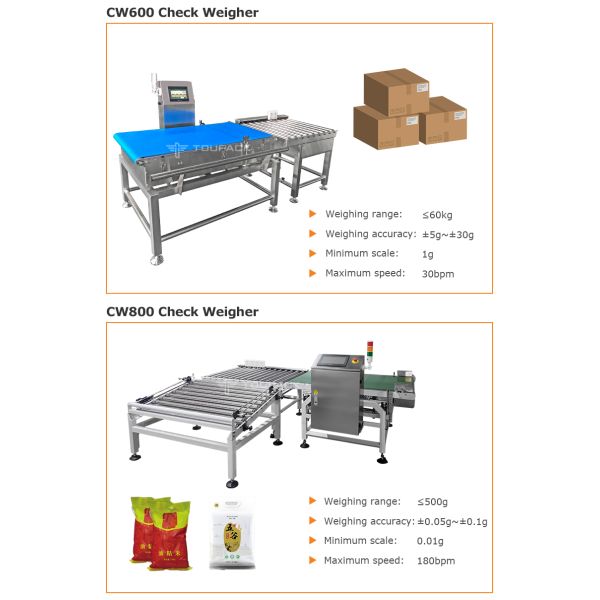 Packed Food Check Weigher Belt Conveyor Automatic Checkweigher