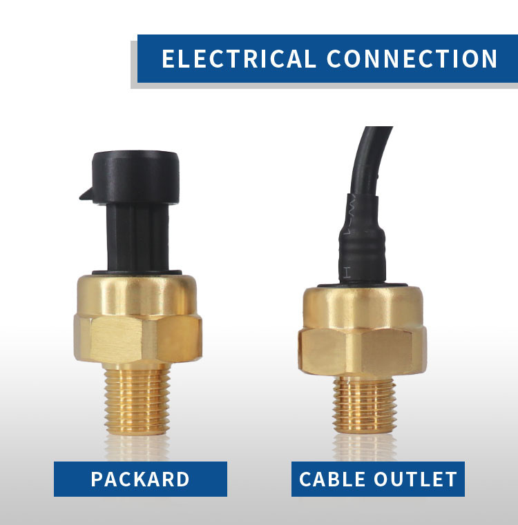 IP65 5.25VDC Cable Outlet Brass Hydraulic Pressure Sensor Transducer