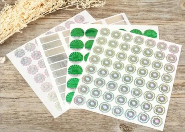 Quality Holographic Laser Printing Anti Counterfeiting Stickers 80gsm Glassine Paper for sale