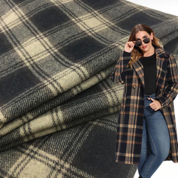 Quality Tartan Check Woolen Plaid Tweed Wool Fabric Sustainable 600gsm for sale