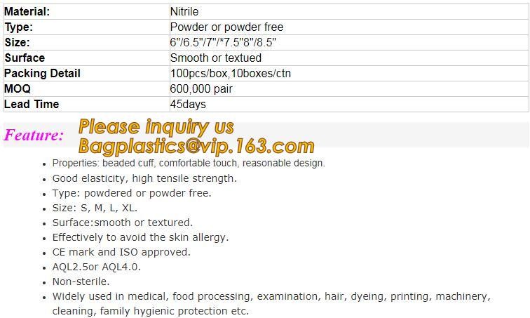 Medical Disposable Nitrile Coated Hand Gloves,Industrial Garden Working Resistant Disposable Nitrile Black Gloves BAGEAS