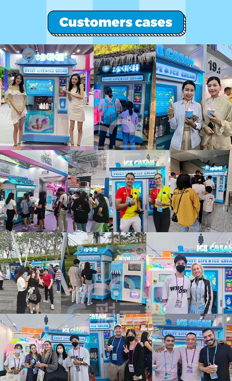White Automatic Coin Operated Ice Cream Machine Vending With SDK Function