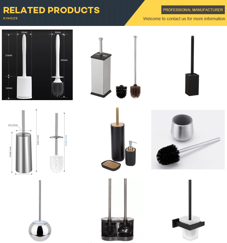 Long Handle Toilet Brush And Holder / Stainless Steel Toilet Bowl Brush