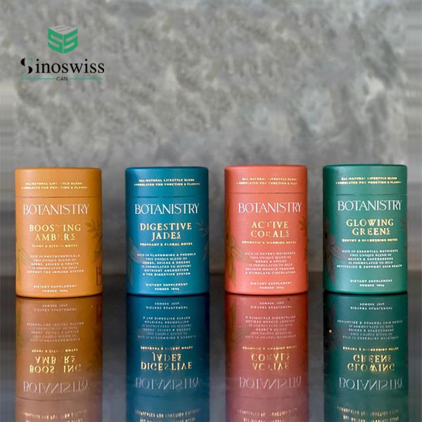 Food Safe Paper Tubes Packaging High Strength Custom Printed Paper Canister Packaging