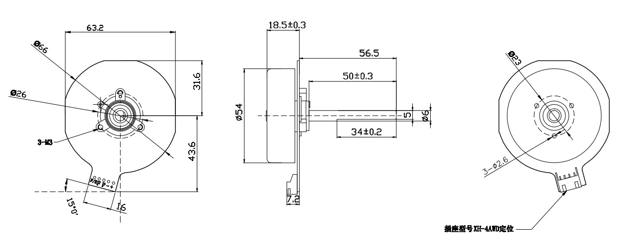 45-08 24V Three Phase Brushless DC Motor PWM Control FG Signal Output