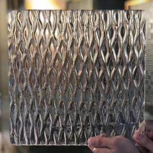SAI SGCC Tempered Art Glass Custom Design Textured Fused Stained Hot Melt