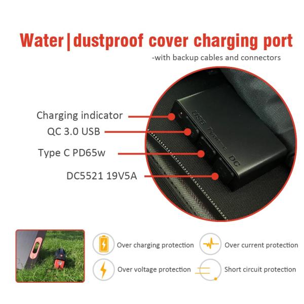 12V 100W Foldable Solar Panel suitcase blanket Portable Photovoltaic Folding Camping Solar Panels cell phone charger