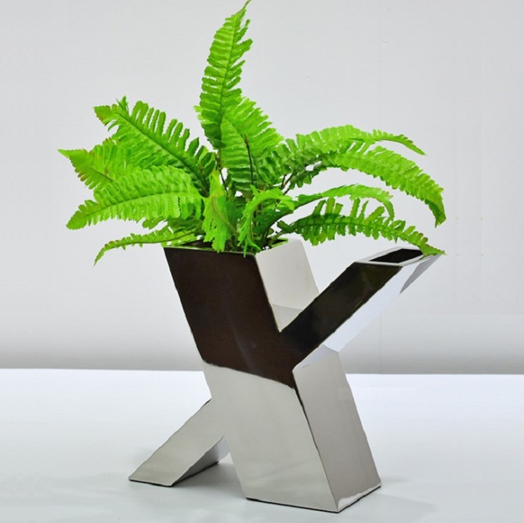 Outdoor brass copper golden hexagonal flower pot & planter