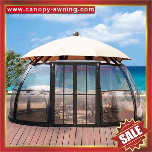 China Excellent outdoor garden alu aluminium pc polycarbonate gazebo pavilion sunroom sun room house tent dome for sale wholesale