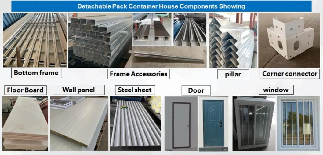 Glass Curtain Wall Prefab Steel Frame Container Office Showroom House