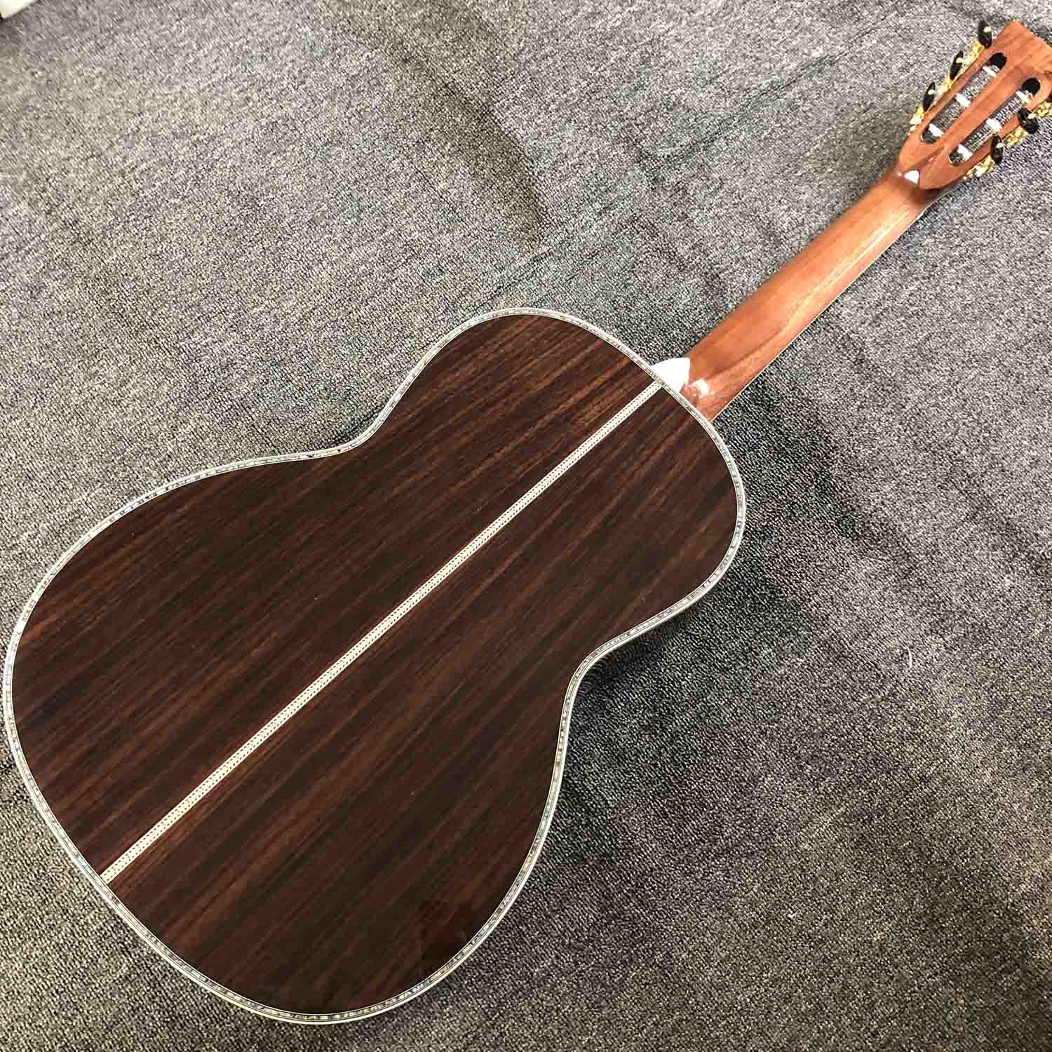 Custom Grand Jimmie Rodgers 000-45s All Solid Wood Acoustic Guitar Ebony Fingerboard Abalone Binding Accept Customized
