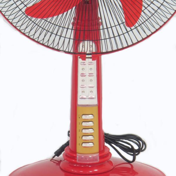 DC 12V 16 / 18 Inch Table Solar Pedestal Fan With LED Light And Lithium Battery