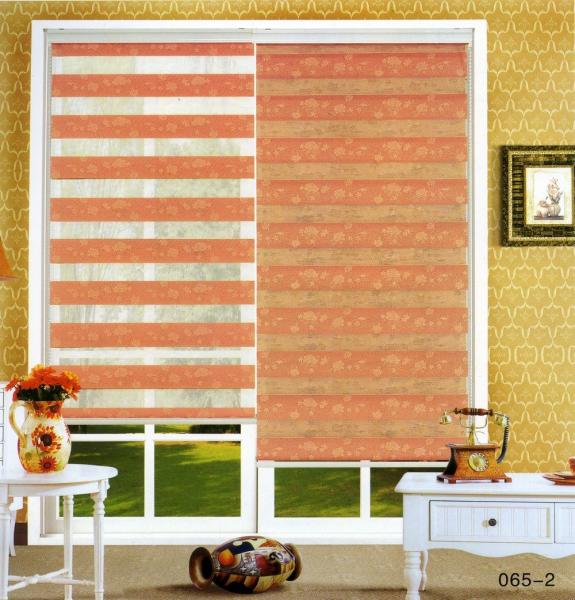 Quality Motorized Zebra Blinds Bead Rope Control , Sunscreen Double Layer Window Shades for sale