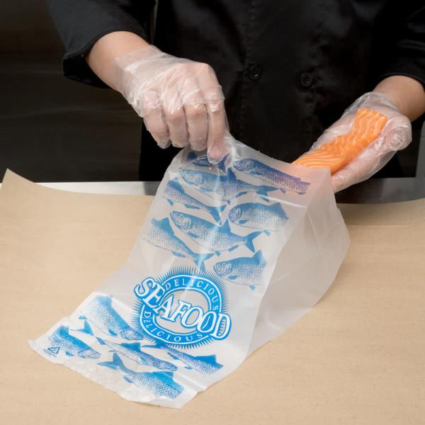 Small Food Grade Storage Bags , Plastic Food Storage Bags Delicious Seafood Design