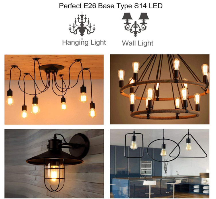 B22 E26 LED String Bulb Lights 1W Filament Lamp Amber Edison Bulb