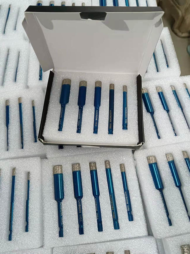 45Mn Diamond Hexagonal Shank Diamond Core Drill Bit Set Vacuum Brazed