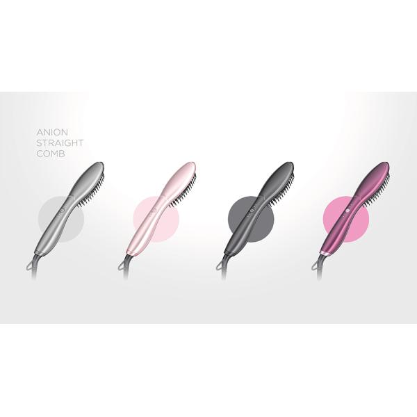 Ceramic Hot Electric Comb Brush Hair Straightener With Comb Anti Scald