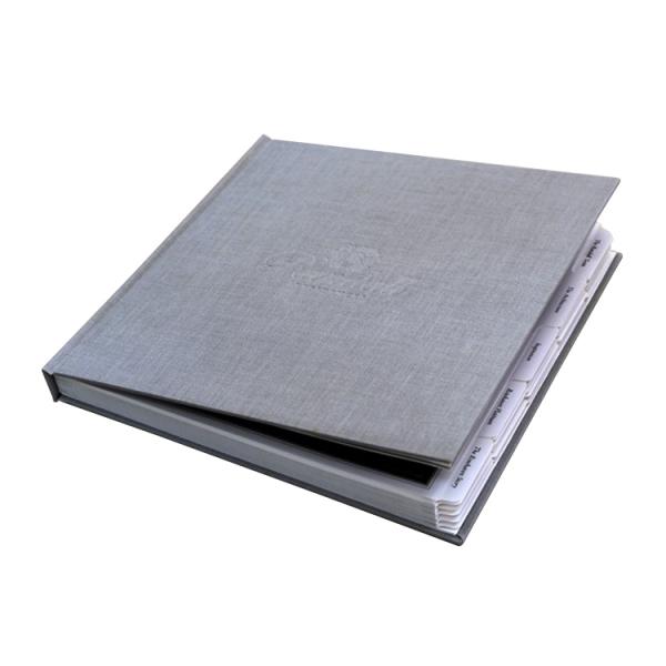 Embossed Logo Hardcover Books Printing Customized Silk Screen Fabric