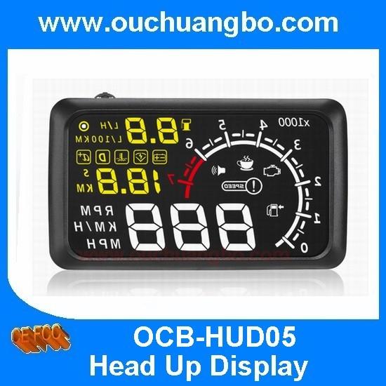 Quality Ouchuangbo 5.5 inch car HUD OBD head up display speed water temperature rotate BT function for sale