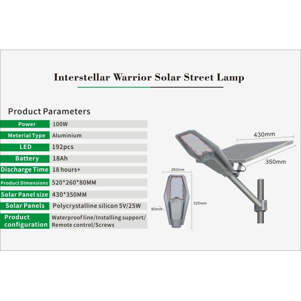 Die casting aluminum housing Interstellar Warrior model 300W 400W Solar Powered LED Street Lights
