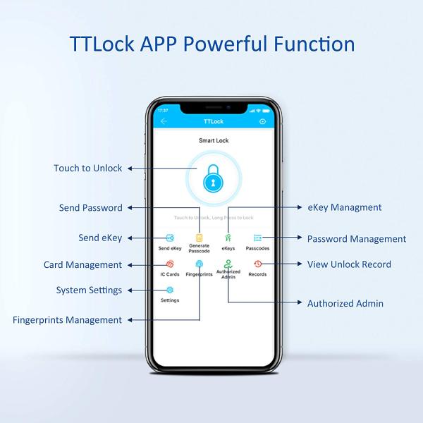 Security Biometric Smart Fingerprint Door Lock Aluminum Alloy For Front Door