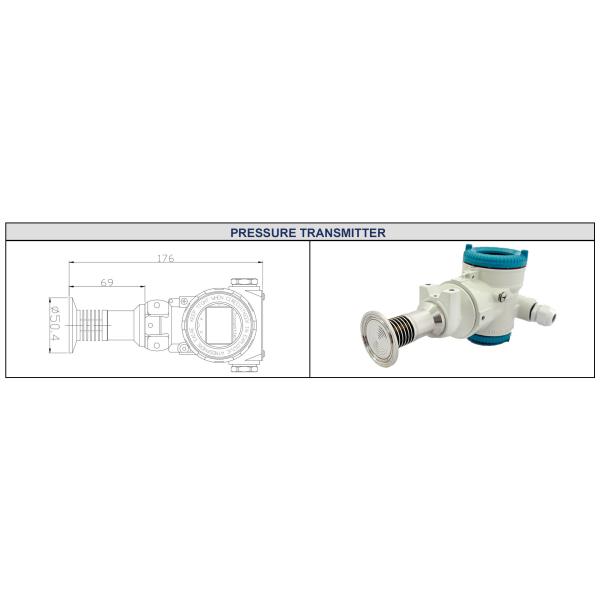 Display Flush Diaphragm Pressure Sensor SS316L Digital Pressure Transducer