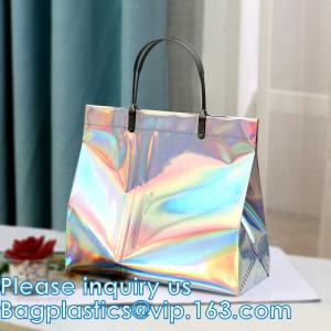China Holographic Rainbow Handbag Reusable Bags, Gym Sports Security Travel Beach Lunch Box Restaurant Takeouts wholesale