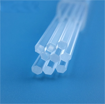 China Customized Hexagon Fused Quartz Rod with Heat-resistant wholesale