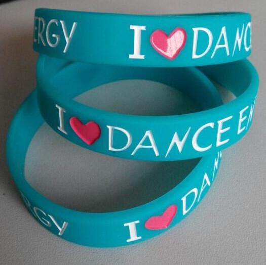 Quality Debossed Silicone bracelet with filled ink for sale
