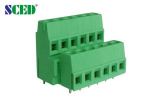 China Double Levels Spring Cage Clamp PCB Terminal Block 300V PA66 Stackable Connector wholesale