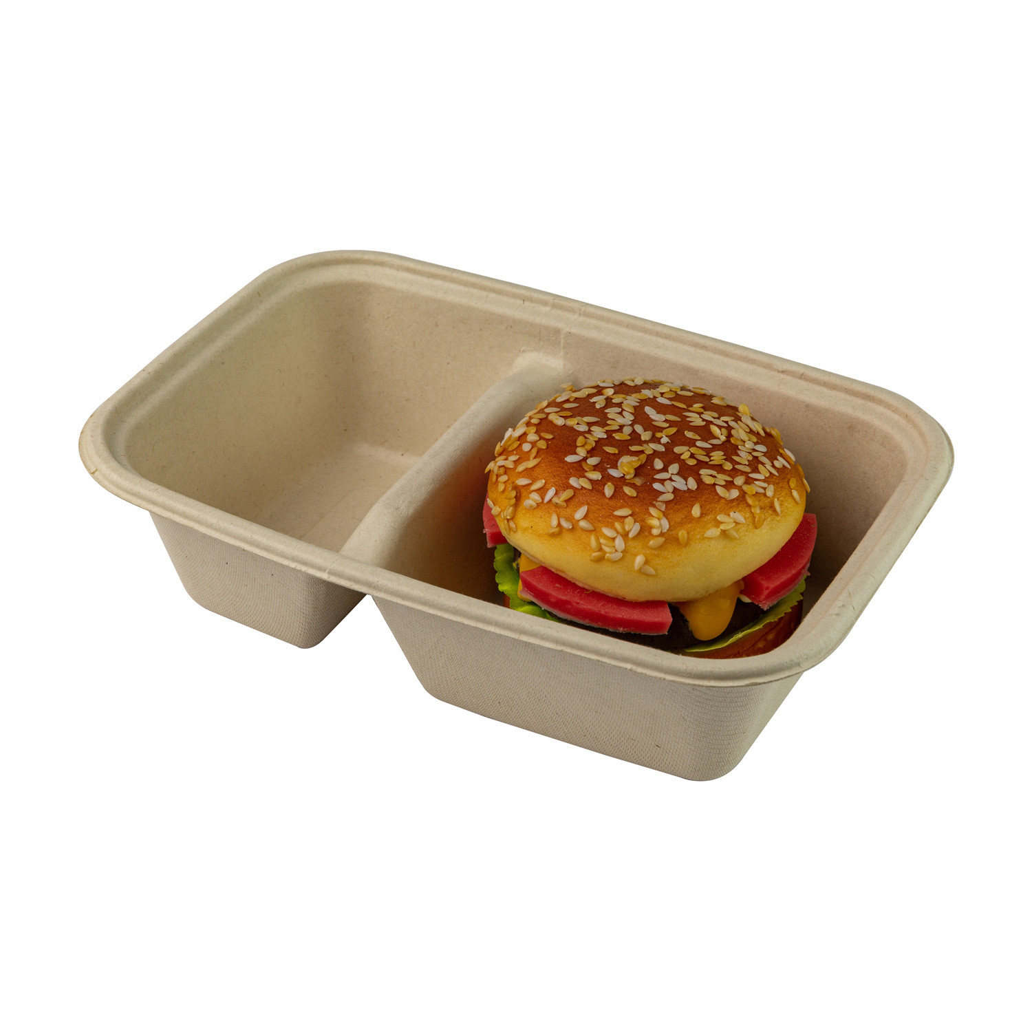 Biodegradable Paper Pulp Lunch Container, Sugarcane Bagasse Food Container, Disposable Tableware