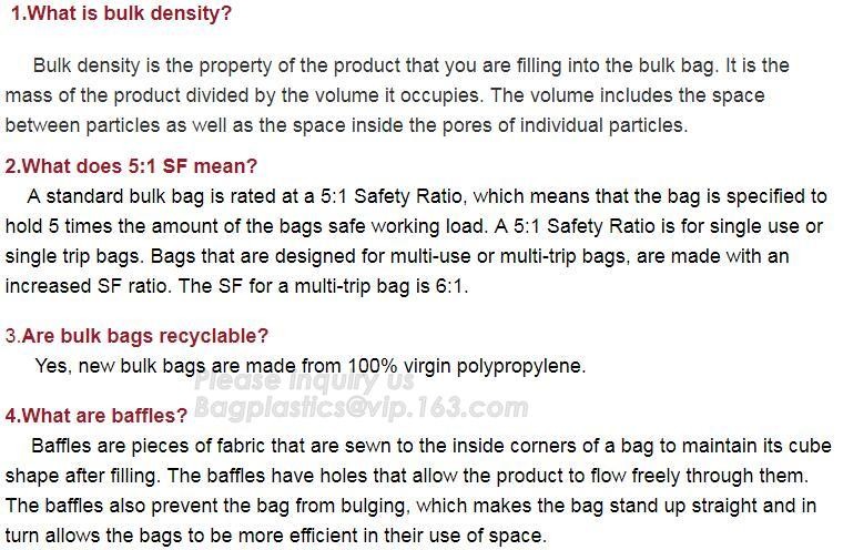 customizable PP u-panel baffle big bag /coated white woven PP jumbo bag/ventilated 4 panel baffle bag/all colors availab
