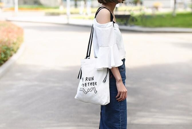 Custom silk screen printed Cotton material handle style blank natural cotton canvas bag without logo bagplastics bagease