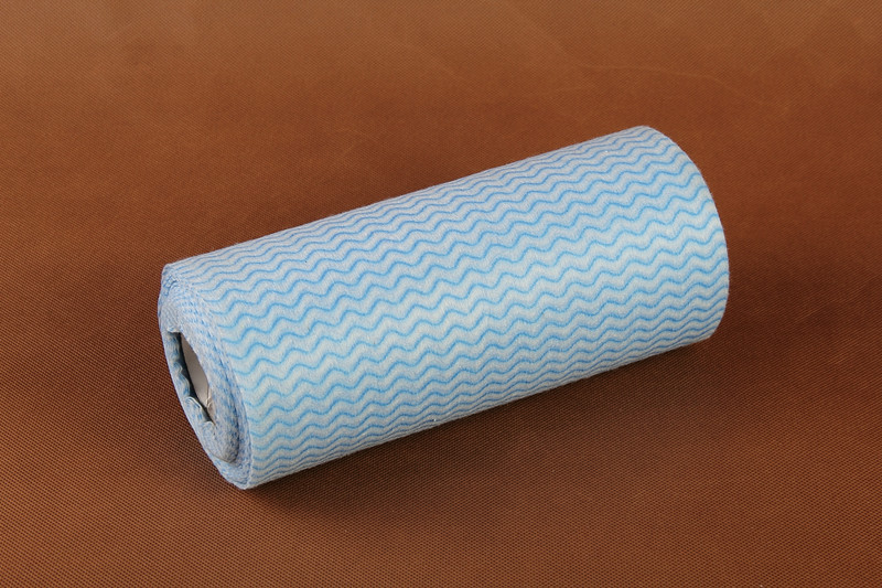 Blue Wave Printed Viscose Rayon Foam Bonding Nonwoven Wiping Cloth for Home or Hotel Cleaning