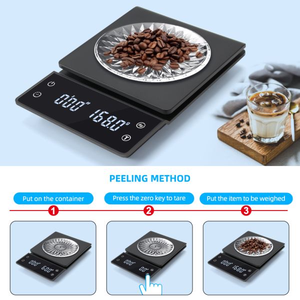 Scale in use measuring coffee beans