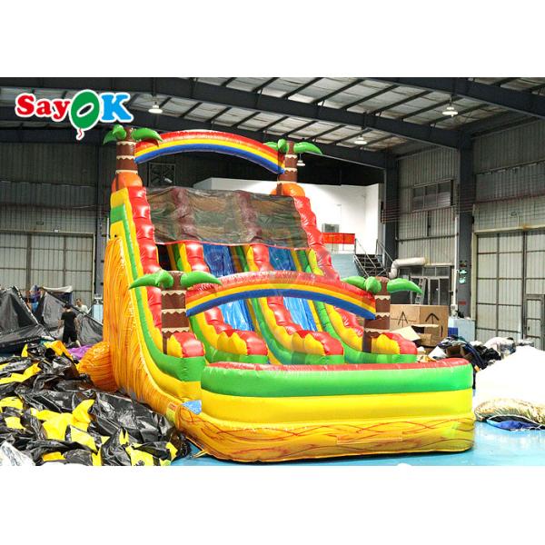 Adult Backyard Inflatable Water Slide With Swimming Pool Blow Up Slip N Slide 9x5.5x6mH