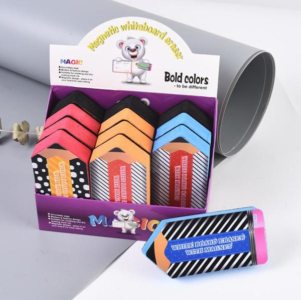 Quality Pencil Shape Eva Magnetic Mini Whiteboard Erasers Felt Foam for sale