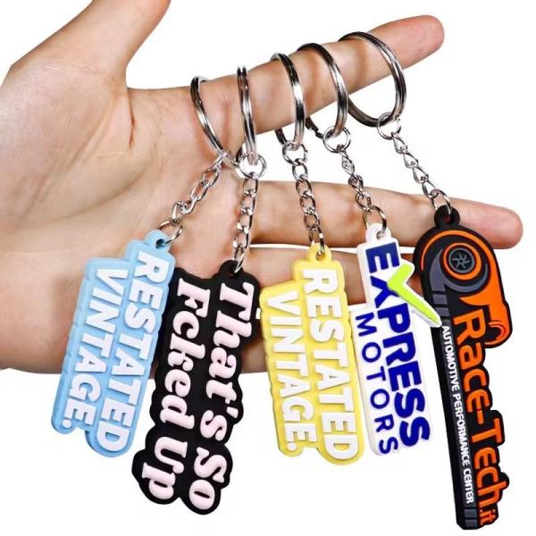 Quality Custom Silicone Rubber Keyring 2D 3D Printing Soft Pvc Keyrings for sale