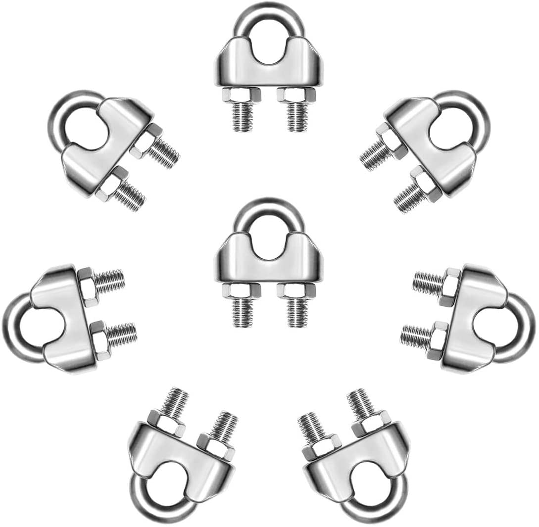 ANSI/ASME Standard SS304 SS316 Saddle Wire Rope Cable Clip Clamp With U Bolt Metric Measurement System Rigging Hardware