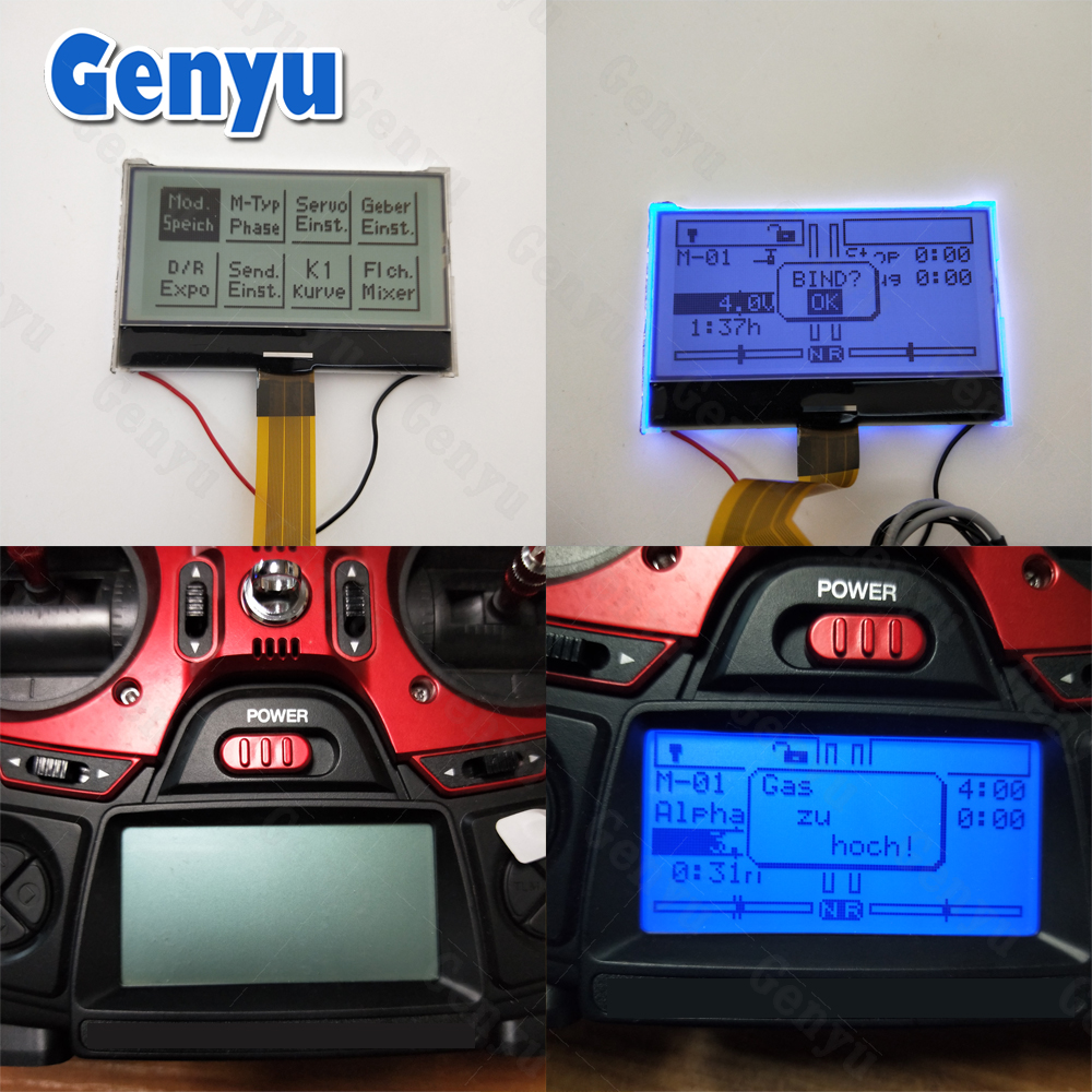 Custom Size Lcd Screen 7 segment lcd display HTN blue with White backlight for water machine