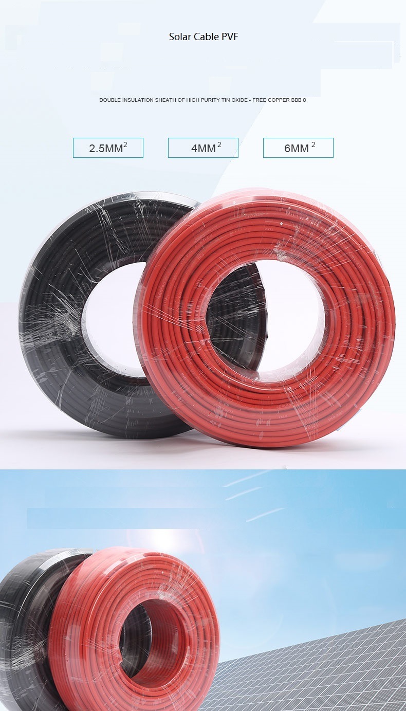 Flexible Solar Panel Cables 10mm2 6mm2 Electrical Solar Cable Solar Wire PV1-F