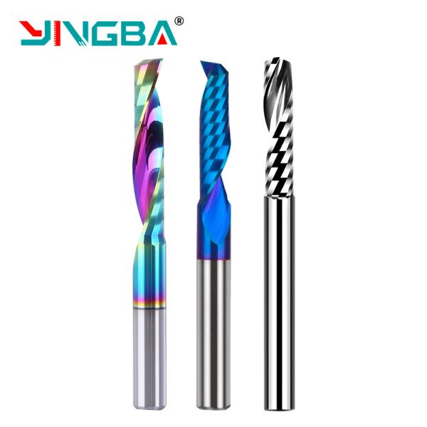 Factory Sales High Quality 3.175/4/6/8mm Carbide Single O Flute Spiral End Mill up Cut Cnc Bit for Wood PVC Acrylic Aluminum