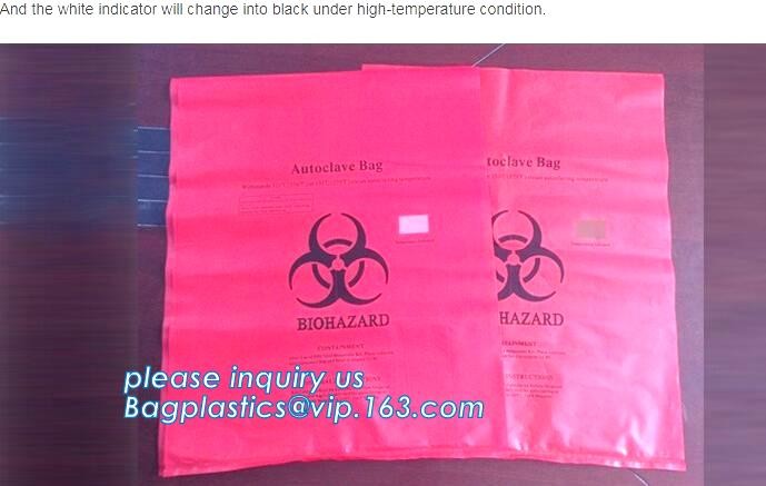 LDPE biohazard waste bin bags disposable medical autoclave bags, biohazard specimen bag plastic adhesive flat bag, bagea