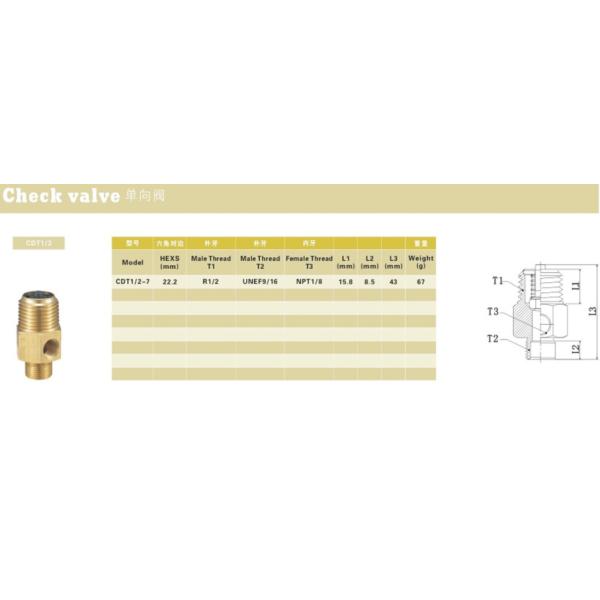 Brass Pneumatic Accessories Drainer Valve , Unloaded Valve , Throttle Valve , Check Valve Of Air Compressor