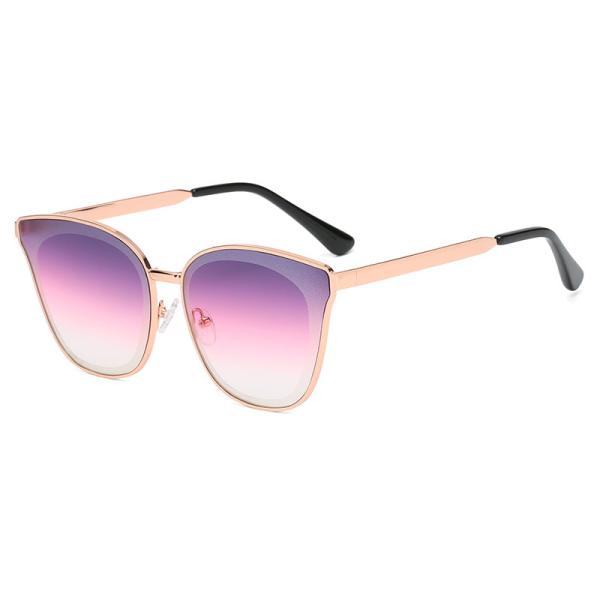 Quality Womens Cat Eye Metal Frame Sunglasses Mirrored Tint Lenses CE for sale