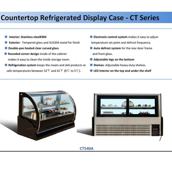 SUS 304 Refrigerated Deli Case Refrigerator For Cake Shop 3.3 CU.FT